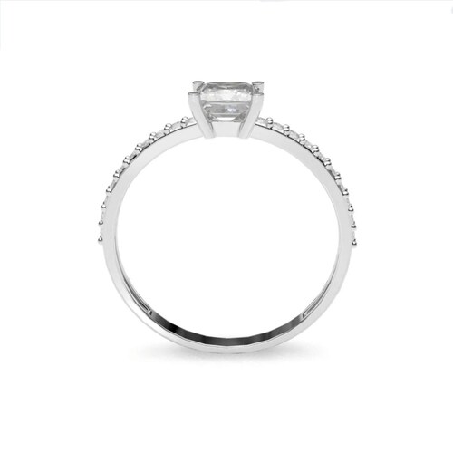 Anillo compromiso Oro blanco 14kilates 
