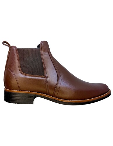 Botín Chelsea Piel Vacuno Genuina Boots Cierre-Elastico Punta Cuadrada C10