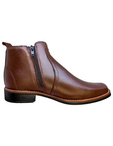 Botín Chelsea Piel Vacuno Genuina Boots Cierre-Elastico Punta Cuadrada C10