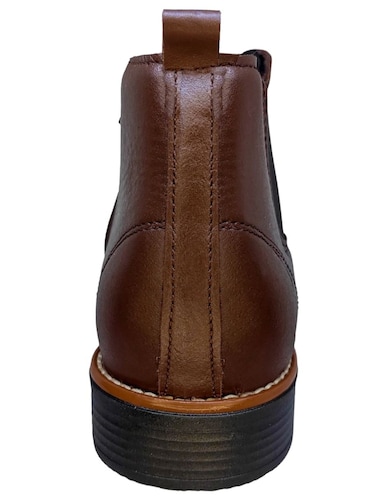 Botín Chelsea Piel Vacuno Genuina Boots Cierre-Elastico Punta Cuadrada C10