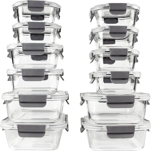 Set refractarios de cristal hermético 24 pzas