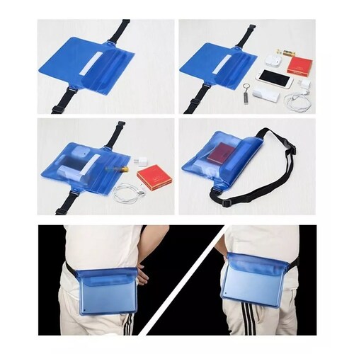 4 Bolsa Celular Impermeable Nadar Llave Mayoreo Cartera Agua Negro.