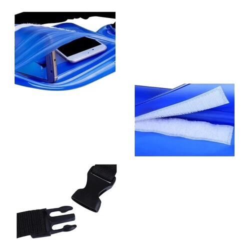 4 Bolsa Celular Impermeable Nadar Llave Mayoreo Cartera Agua Negro.