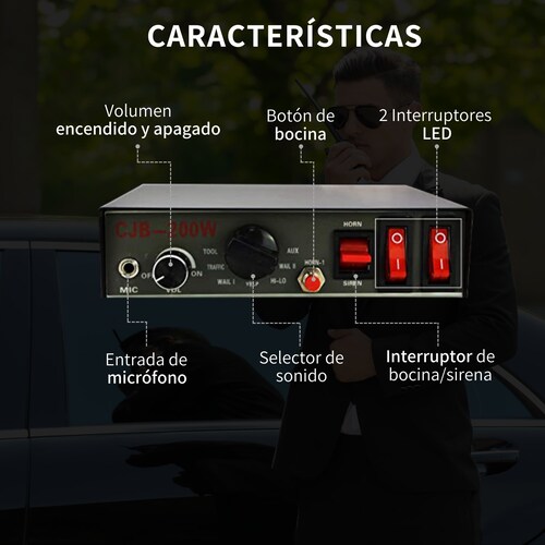 Sirena Profesional Altavoz 100w Pato Escolta Federal F1