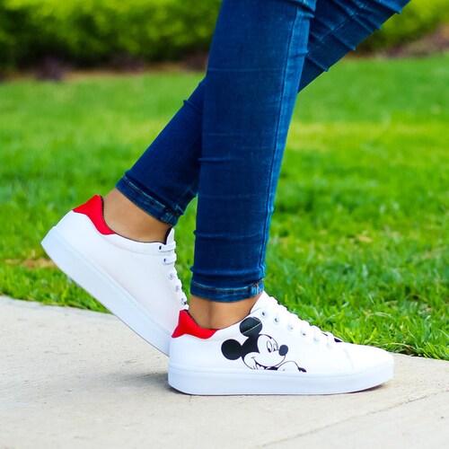 Mouse Blanco/Rojo | Tenis casual con dibujo