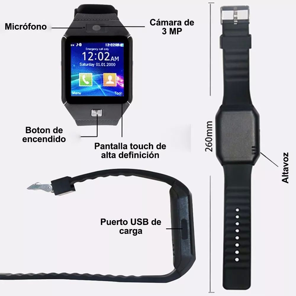 Smart Watch Dz09 Solo Tiene Bluetooth Reloj Inteligente Blanco