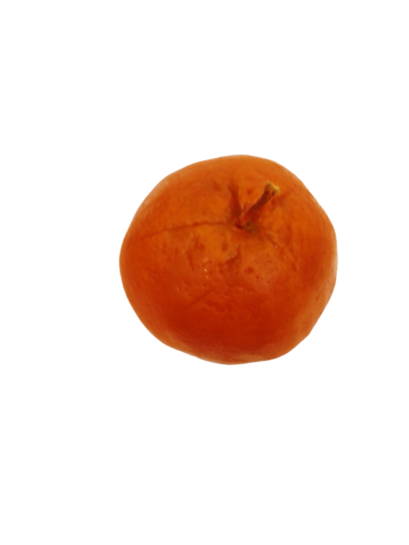 Vela en forma de naranja con aroma fuerte a naranja