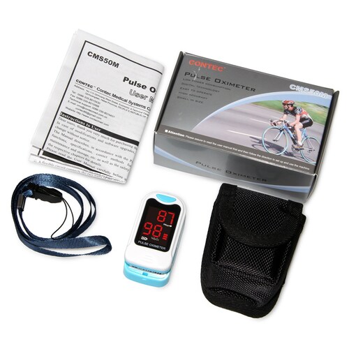 Oxímetro de Pulso para Adulto, Contec CMS50M, Display Lcd en Color Rojo