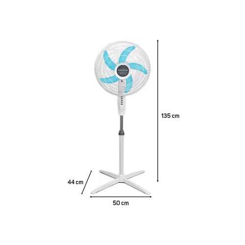 Taurus Austros, Ventilador de Pedestal, 3 velocidades, silencioso, aspas azules.