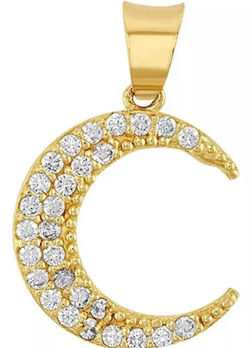 Kit Cadena + Dije Luna Zirconias Oro 10 K + Obsequio 