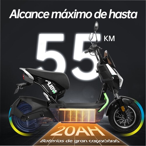 Motobici eléctrica Honey Whale ZL Negro/Verde