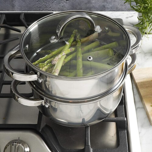 Oster Hali: Olla de Cocción al Vapor de Acero Inoxidable con Tapa para Estufa 2.83 L - La Versatilidad y Calidad que Necesitas en tu Cocina