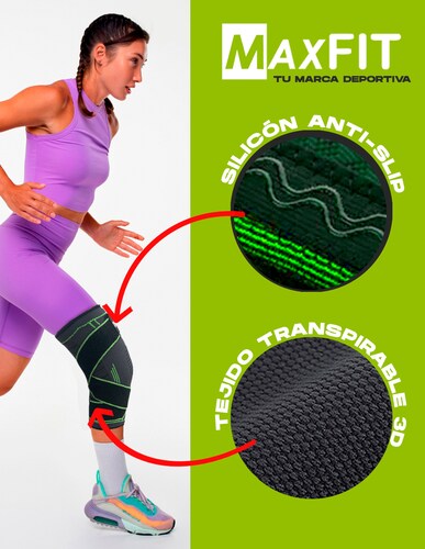 Rodillera Deportiva De Compresion Con Cintas Maxfit Hx936