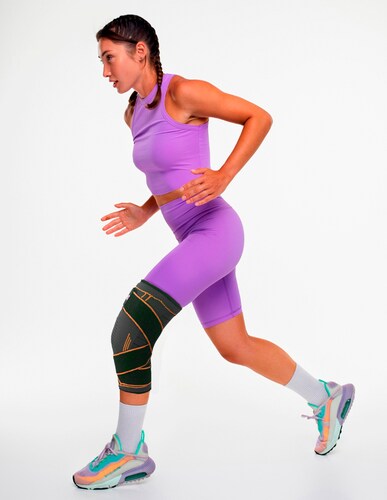 Rodillera Deportiva De Compresion Con Cintas Maxfit Hx936