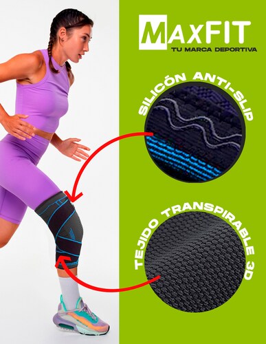 Rodillera Deportiva De Compresion Con Cintas Maxfit Hx936