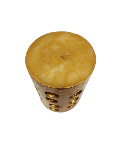 Lámpara dorada de cera con vela 