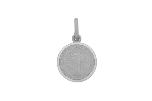 Kit Cadena + Medalla San Benito Oro Bnco. 14 K. + Obsequio