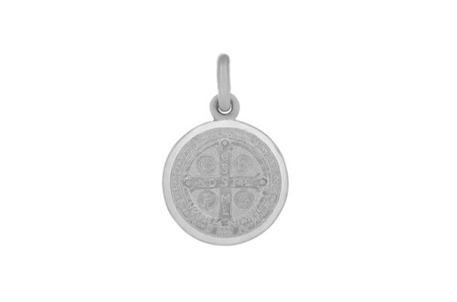 Kit Cadena + Medalla San Benito Oro Bnco. 14 K. + Obsequio
