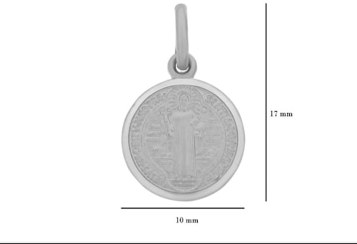 Kit Cadena + Medalla San Benito Oro Bnco. 14 K. + Obsequio