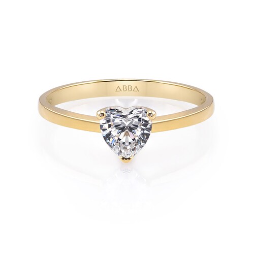 Anillo Oro Abba Joyas Anillo De Compromiso Con Piedra De Corazon