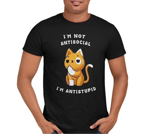 Playera Para Caballero Gato Stupid Meme