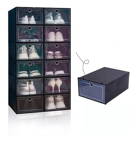 SEE SRPING - Paquete de 12 cajas de almacenamiento de zapatos, organizador  de zapatos apilable de plástico transparente para armario, zapatero para