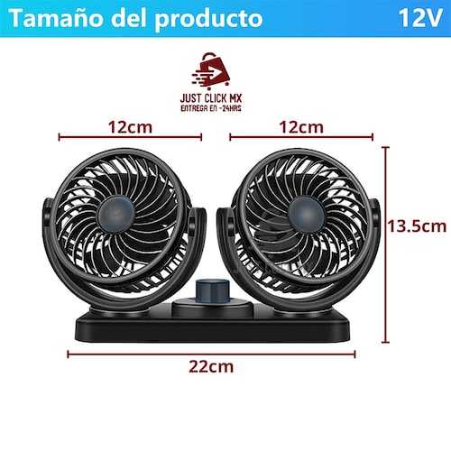 Ventilador Doble Para Coche 12V.