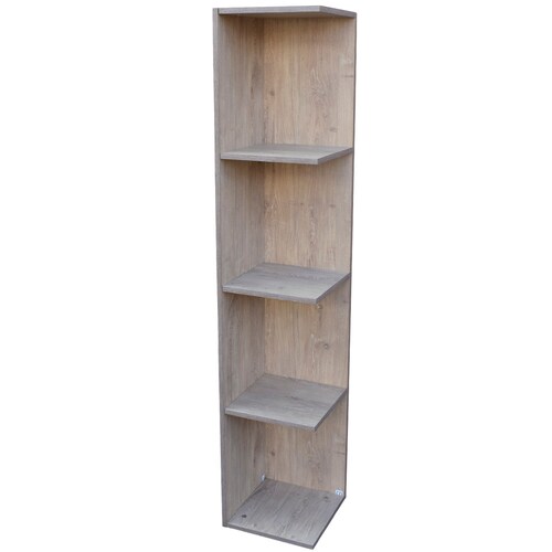 Mueble esquinero con Repisas Cuadradas Fabricado en Melamina Texturizada de Alta Resistencia, color Roble