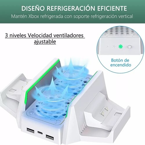 Xbox Series S Base Vertical Enfriadora + 2 Puertos De Carga TECHX 2X
