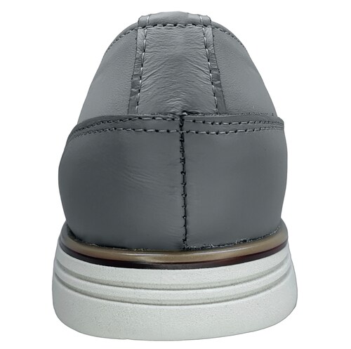 Zapato Casual Bostoniano Color Gris Hombre Piel.