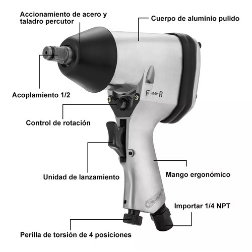 Taladro Neumatico 1/2 7000rpm