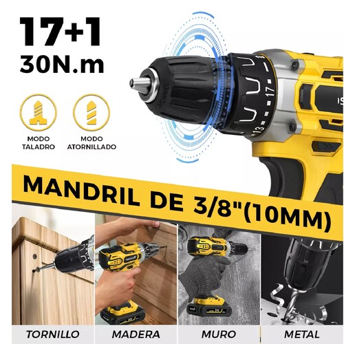 Taladros Inalámbricos Atornilladors Electrico 21v Amarillo