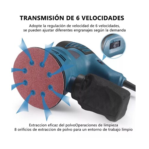 Lijadora Roto Orbital 300w 6 Variaciones De Velocidad