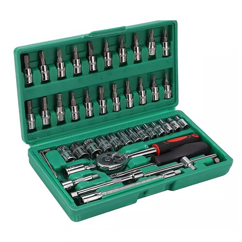 Juego De Herramientas Mecánicas 46pcs Verde