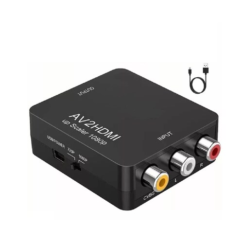 Adaptador Rca Vga A Hdmi 1080p Convertidor De Audio Y Video