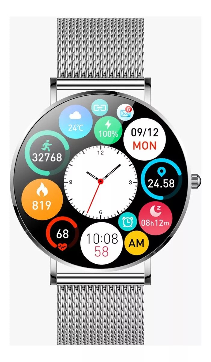 Smart Watch T8 Fralugio Para Dama 1.3 Metal Amoled Hd