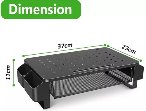 Soporte Elevador De Metal Para Monitor Con Cajón Organizador.