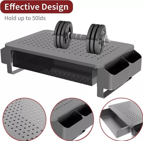 Soporte Elevador De Metal Para Monitor Con Cajón Organizador.