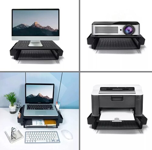 Soporte Elevador De Metal Para Monitor Con Cajón Organizador.