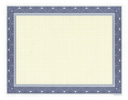 Papel impreso para diplomas y/o Certificados color azul (50 Hojas)