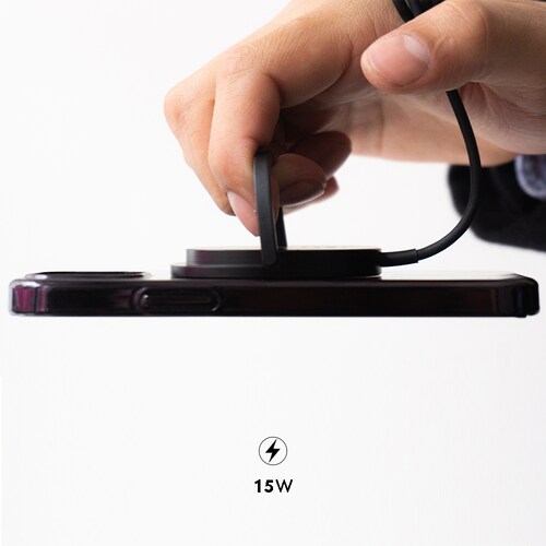 Cargador Micro Magsafe Para iPhone Y Celular Con Carga Inalámbrica Connekt Negro