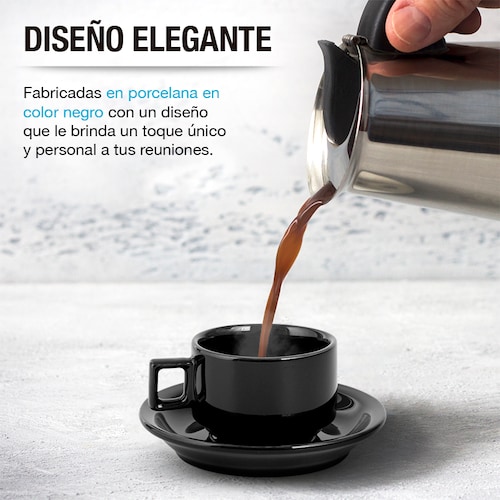 Tazas para Café Espresso con Platos Base Metálica Casa Litus