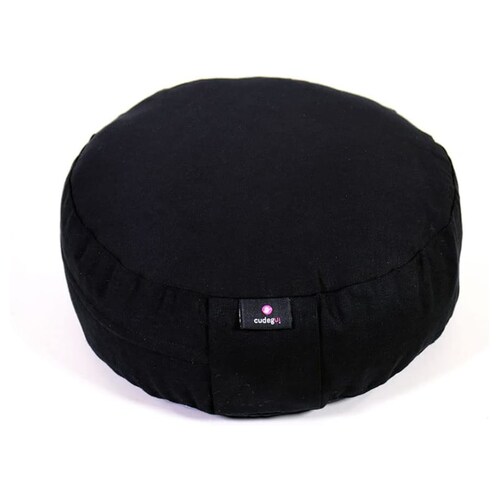 Cojín de Meditación Zafu Relleno de Cascarilla de Café: Confort y Estabilidad para una Práctica Meditativa en Negro Liso