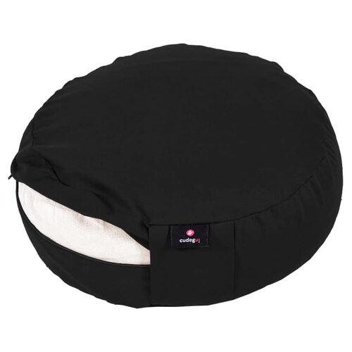 Cojín de Meditación Zafu Relleno de Cascarilla de Café: Confort y Estabilidad para una Práctica Meditativa en Negro Liso