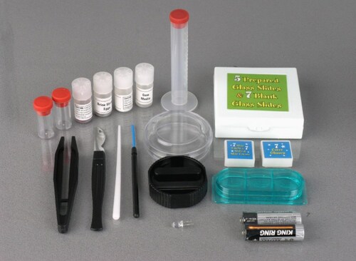 Microscopio escolar kit con estuche y accesorios 120x a 1200x