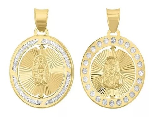 Medalla Escapulario #2 Rayos En Oro De 10 K + Obsequio