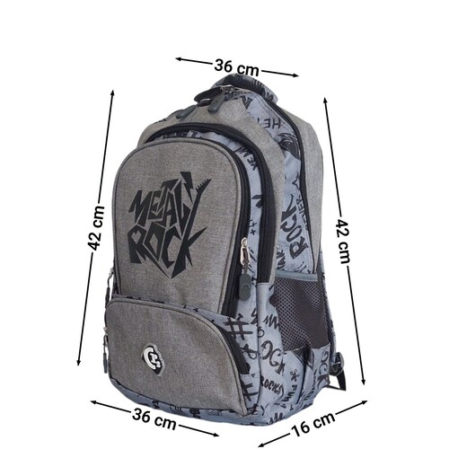 Mochila casual cuatro amplias divisiones Estampado moderno de Metal Rock alta calidad