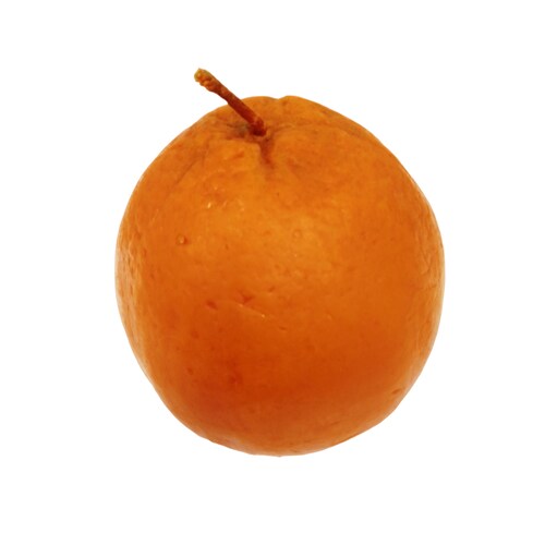 Vela en forma de naranja con aroma fuerte a naranja