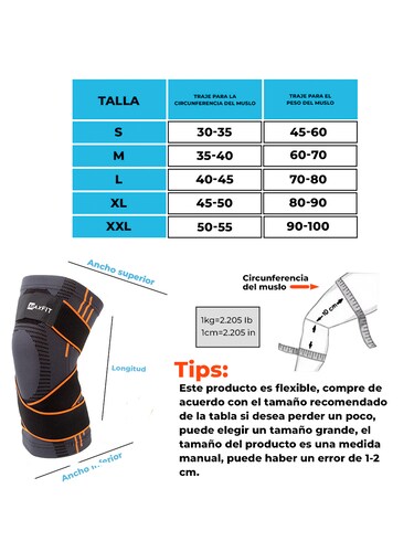 Par de Rodilleras deportivas de compresión con cinta ajustable MAXFIT/Modelo HX945