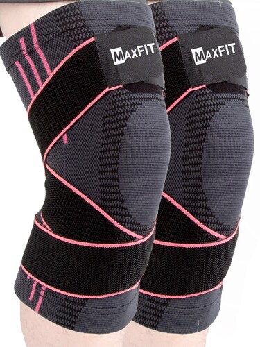 Par de Rodilleras deportivas de compresión con cinta ajustable MAXFIT/Modelo HX945